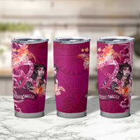 Breast Cancer New Zealand Tumbler Cup Maori Aotearoa Girl Pink Out DT02 - Polynesian Pride