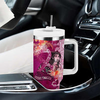 Breast Cancer New Zealand Tumbler With Handle Maori Aotearoa Girl Pink Out DT02 - Polynesian Pride