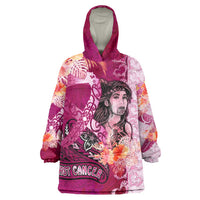 Breast Cancer New Zealand Wearable Blanket Hoodie Maori Aotearoa Girl Pink Out DT02 One Size Pink - Polynesian Pride
