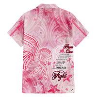 Breast Cancer Awareness Month Family Matching Off The Shoulder Long Sleeve Dress and Hawaiian Shirt Butterfly Polynesia Watercolor Pink DT02 - Polynesian Pride