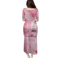 Breast Cancer Awareness Month Family Matching Puletasi and Hawaiian Shirt Butterfly Polynesia Watercolor Pink DT02 - Polynesian Pride