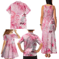 Breast Cancer Awareness Month Family Matching Tank Maxi Dress and Hawaiian Shirt Butterfly Polynesia Watercolor Pink DT02 - Polynesian Pride