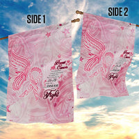 Breast Cancer Awareness Month Garden Flag Butterfly Polynesia Watercolor Pink DT02 - Polynesian Pride