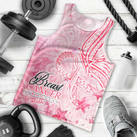 Breast Cancer Awareness Month Men Tank Top Butterfly Polynesia Watercolor Pink