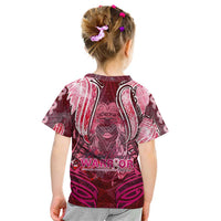 Breast Cancer Warrior Kid T Shirt Angel Wings Polynesian Pattern