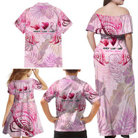 Breast Cancer Polynesian Family Matching Off Shoulder Maxi Dress and Hawaiian Shirt I Can Do All Things Through Christ DT02 - Polynesian Pride