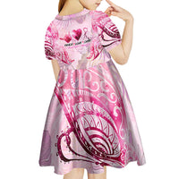 Breast Cancer Polynesian Kid Short Sleeve Dress I Can Do All Things Through Christ