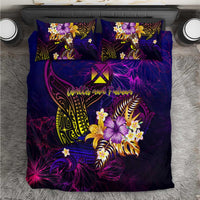 Wallis and Futuna Bedding Set Whale Hibiscus Polynesian