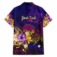 Wallis and Futuna Family Matching Off The Shoulder Long Sleeve Dress and Hawaiian Shirt Whale Hibiscus Polynesian DT02 - Polynesian Pride