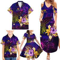 New Caledonia Family Matching Summer Maxi Dress and Hawaiian Shirt Whale Hibiscus Polynesian DT02 - Polynesian Pride