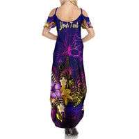New Caledonia Family Matching Summer Maxi Dress and Hawaiian Shirt Whale Hibiscus Polynesian DT02 - Polynesian Pride