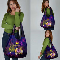 New Caledonia Grocery Bag Whale Hibiscus Polynesian