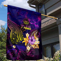 Tahiti French Polynesia Garden Flag Whale Hibiscus Polynesian