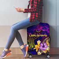 Cook Islands Luggage Cover Whale Hibiscus Polynesian