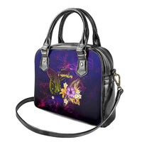 Tuvalu Shoulder Handbag Whale Hibiscus Polynesian