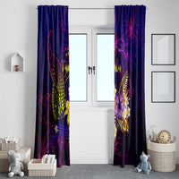 Tuvalu Window Curtain Whale Hibiscus Polynesian