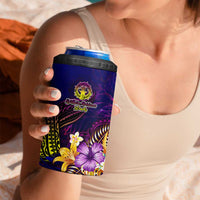 Northern Mariana Islands 4 in 1 Can Cooler Tumbler Whale Hibiscus Polynesian