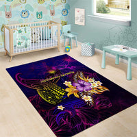 Marshall Islands Area Rug Whale Hibiscus Polynesian