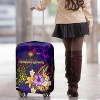 Marshall Islands Luggage Cover Whale Hibiscus Polynesian