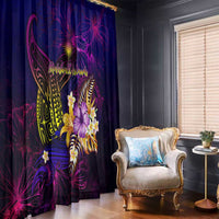 Marshall Islands Window Curtain Whale Hibiscus Polynesian