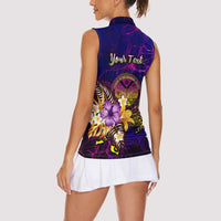 Marshall Islands Women Sleeveless Polo Shirt Whale Hibiscus Polynesian DT02 - Polynesian Pride