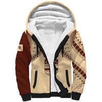 Fiji Bula Sherpa Hoodie Tapa Pattern Design DT02 Unisex Beige - Polynesian Pride