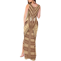 Fiji Bula Tank Maxi Dress Tapa Pattern Design DT02 - Polynesian Pride