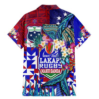 Manu Samoa Rugby 2023 Family Matching Mermaid Dress and Hawaiian Shirt Humpback Whale Hexagon Tribal Tropical Style DT02 - Polynesian Pride