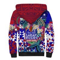 Manu Samoa Rugby 2023 Sherpa Hoodie Humpback Whale Hexagon Tribal Tropical Style DT02 - Polynesian Pride