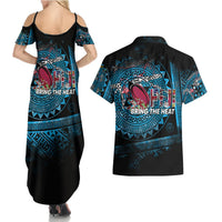 Fiji Rugby Couples Matching Summer Maxi Dress and Hawaiian Shirt Bring The Heat DT02 - Polynesian Pride