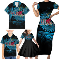 Fiji Rugby Family Matching Short Sleeve Bodycon Dress and Hawaiian Shirt Bring The Heat DT02 - Polynesian Pride