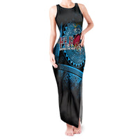 Fiji Rugby Tank Maxi Dress Bring The Heat DT02 Women Blue - Polynesian Pride