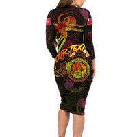 Wallis and Futuna Family Matching Long Sleeve Bodycon Dress and Hawaiian Shirt Octopus Plumeria Polynesian Tattoo DT02 - Polynesian Pride