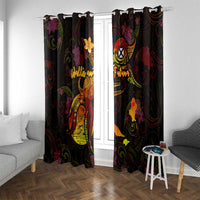 Wallis and Futuna Window Curtain Octopus Plumeria Polynesian Tattoo