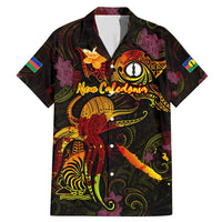 New Caledonia Family Matching Mermaid Dress and Hawaiian Shirt Octopus Plumeria Polynesian Tattoo DT02 Dad's Shirt - Short Sleeve Black - Polynesian Pride