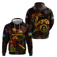 New Caledonia Zip Hoodie Octopus Plumeria Polynesian Tattoo