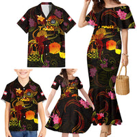 Tahiti French Polynesia Family Matching Mermaid Dress and Hawaiian Shirt Octopus Plumeria Polynesian Tattoo DT02 - Polynesian Pride