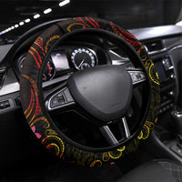 Tahiti French Polynesia Steering Wheel Cover Octopus Plumeria Polynesian Tattoo