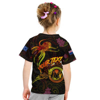 Cook Islands Kid T Shirt Octopus Plumeria Polynesian Tattoo