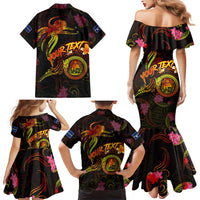 Nauru Family Matching Mermaid Dress and Hawaiian Shirt Octopus Plumeria Polynesian Tattoo DT02 - Polynesian Pride
