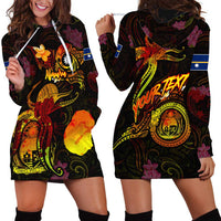 Nauru Hoodie Dress Octopus Plumeria Polynesian Tattoo