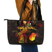 Nauru Leather Tote Bag Octopus Plumeria Polynesian Tattoo