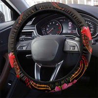 Tuvalu Steering Wheel Cover Octopus Plumeria Polynesian Tattoo