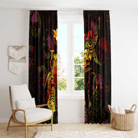 Tuvalu Window Curtain Octopus Plumeria Polynesian Tattoo