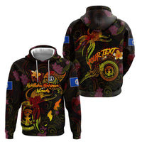 Northern Mariana Islands Zip Hoodie Octopus Plumeria Polynesian Tattoo