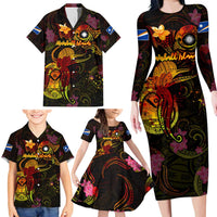 Marshall Islands Family Matching Long Sleeve Bodycon Dress and Hawaiian Shirt Octopus Plumeria Polynesian Tattoo DT02 - Polynesian Pride