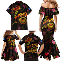 Marshall Islands Family Matching Mermaid Dress and Hawaiian Shirt Octopus Plumeria Polynesian Tattoo DT02 - Polynesian Pride