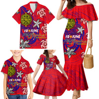 Personalized Philippines 12 June Independence Day Family Matching Mermaid Dress and Hawaiian Shirt Polynesian Turtle Plumeria DT02 - Polynesian Pride
