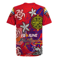 Personalized Philippines 12 June Independence Day Rugby Jersey Polynesian Turtle Plumeria DT02 - Polynesian Pride