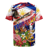 Personalized Philippines Independence Day Rugby Jersey Polynesia Filipinas Eagle Hibiscus